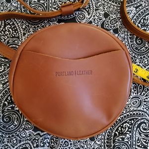 Portland Leather Goods small circle crossbody in Honey